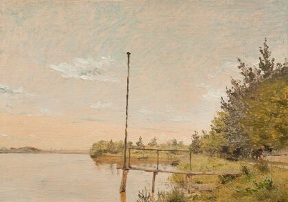 View from Dosseringen near the Sortedam Lake Looking Towards Nørrebro. Study (1836 – 1840)