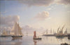 View from Langelinie towards the Royal naval Dockyards at Nyholm, Copenhagen. Morning Light