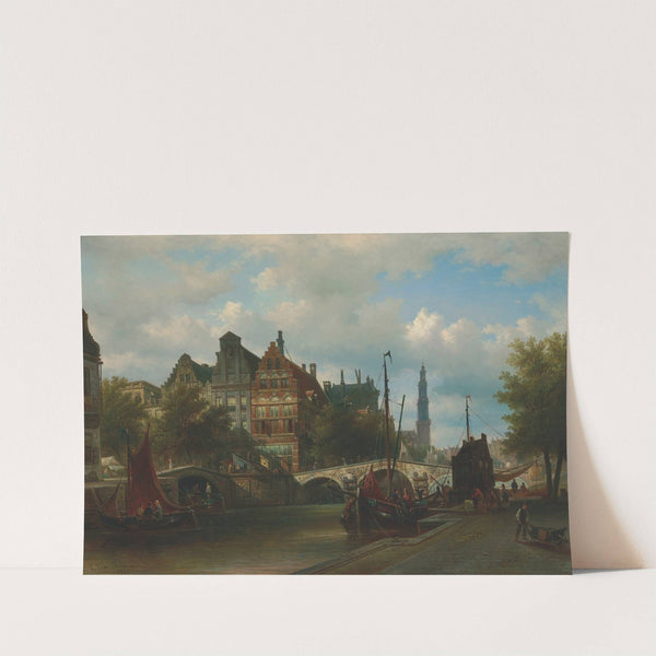 View from the Nieuwengracht in Amsterdam (1882) by Elias Pieter van Bommel