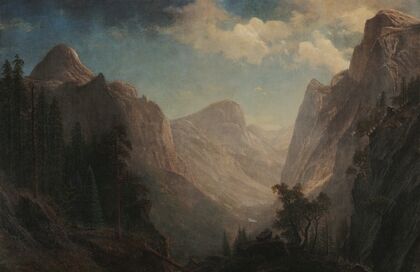 View in the Yosemite Valley (between 1850 and 1890)
