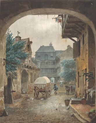 View into the Courtyard of an Inn at Colmar