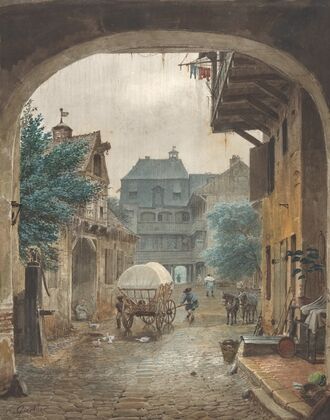 View into the Courtyard of an Inn at Colmar