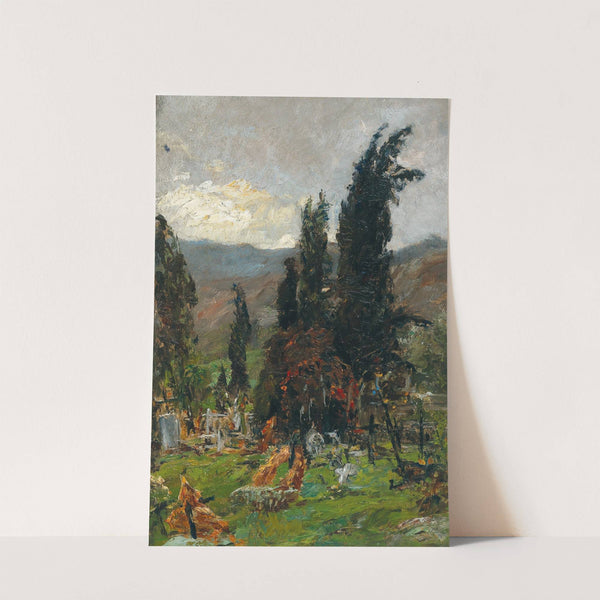 View of a cemetery at dusk by Olga Wisinger-Florian
