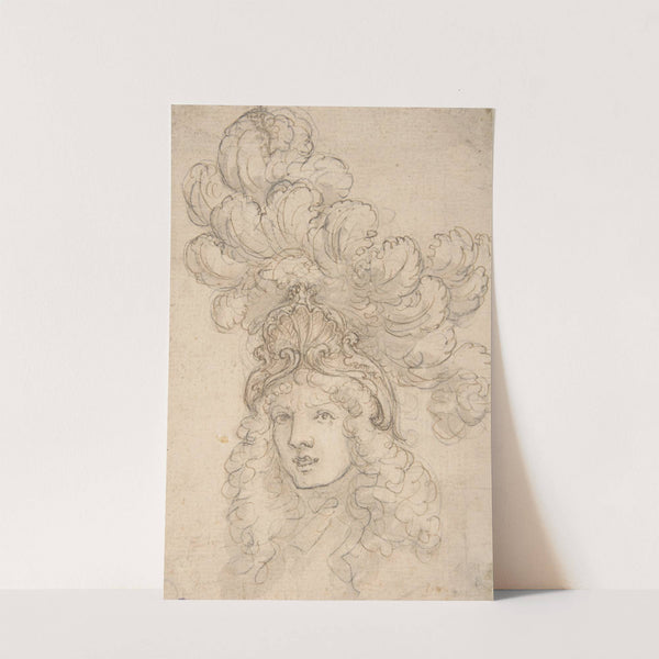 View of a Design for a Headpiece Decorated with a Shell and Large Plume by Giovanni Battista Foggini