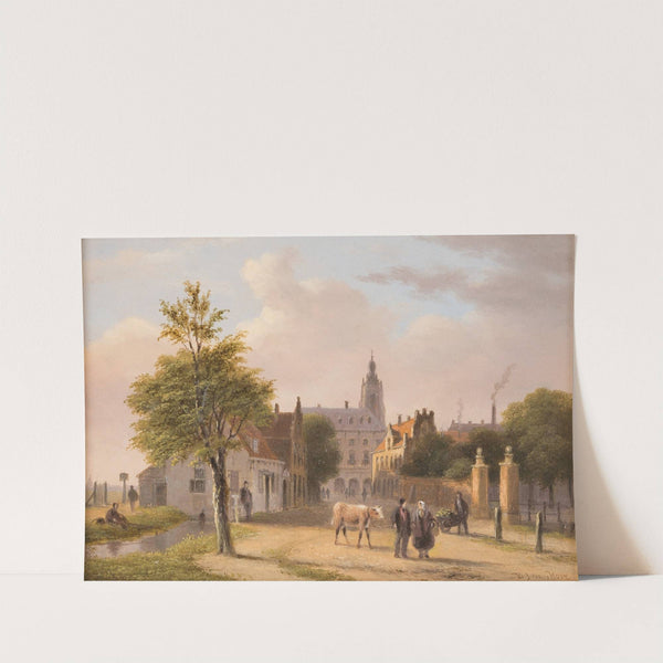 View of a Dutch town by Bartholomeus Johannes van Hove