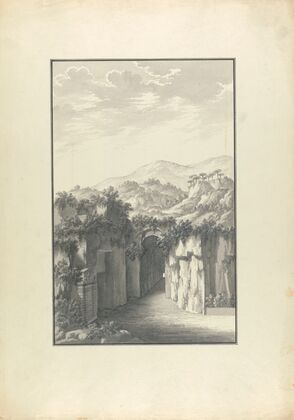 View of a Passage Cut into a Hillside