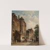 View of a sunlit Dutch street scene (late 19th century) by Adrianus Eversen