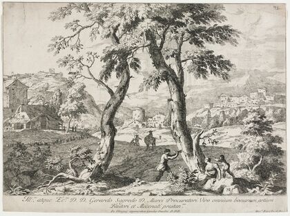 View of a Village with Figures in the Foreground (1723)