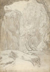 View of a Waterfall in Tivoli From Within a Cave