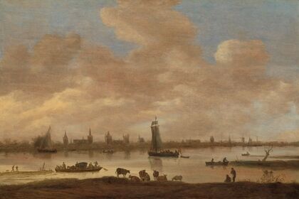 View of an Imaginary Town across a River, with the Tower of Saint Pol in Vianen (1649)