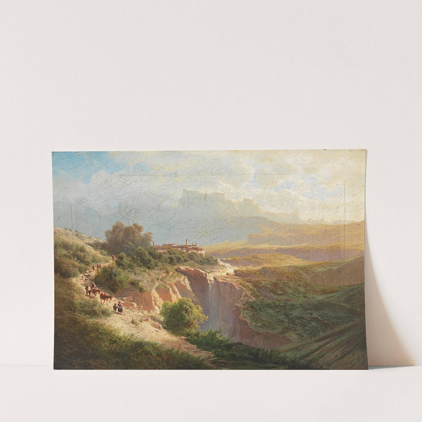 View of an Upper Italian Town with decorative figures by Leopold Heinrich Vöscher