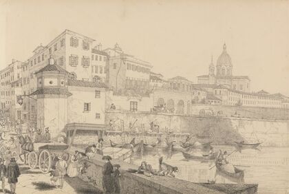 View of Casino Pecori on the Lung Arno, Residence of Sir Charles D’Oyly at Florence