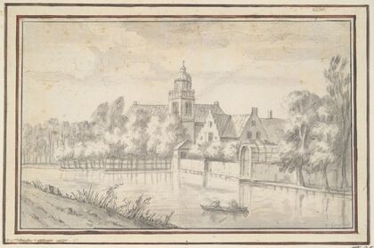View of Castle and House on the River