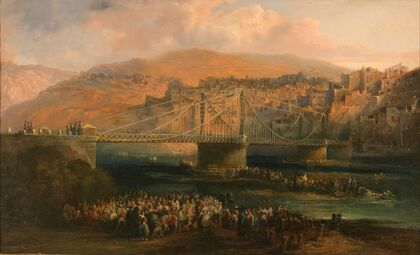 View of City of Fraga and its Hanging Bridge — size preview
