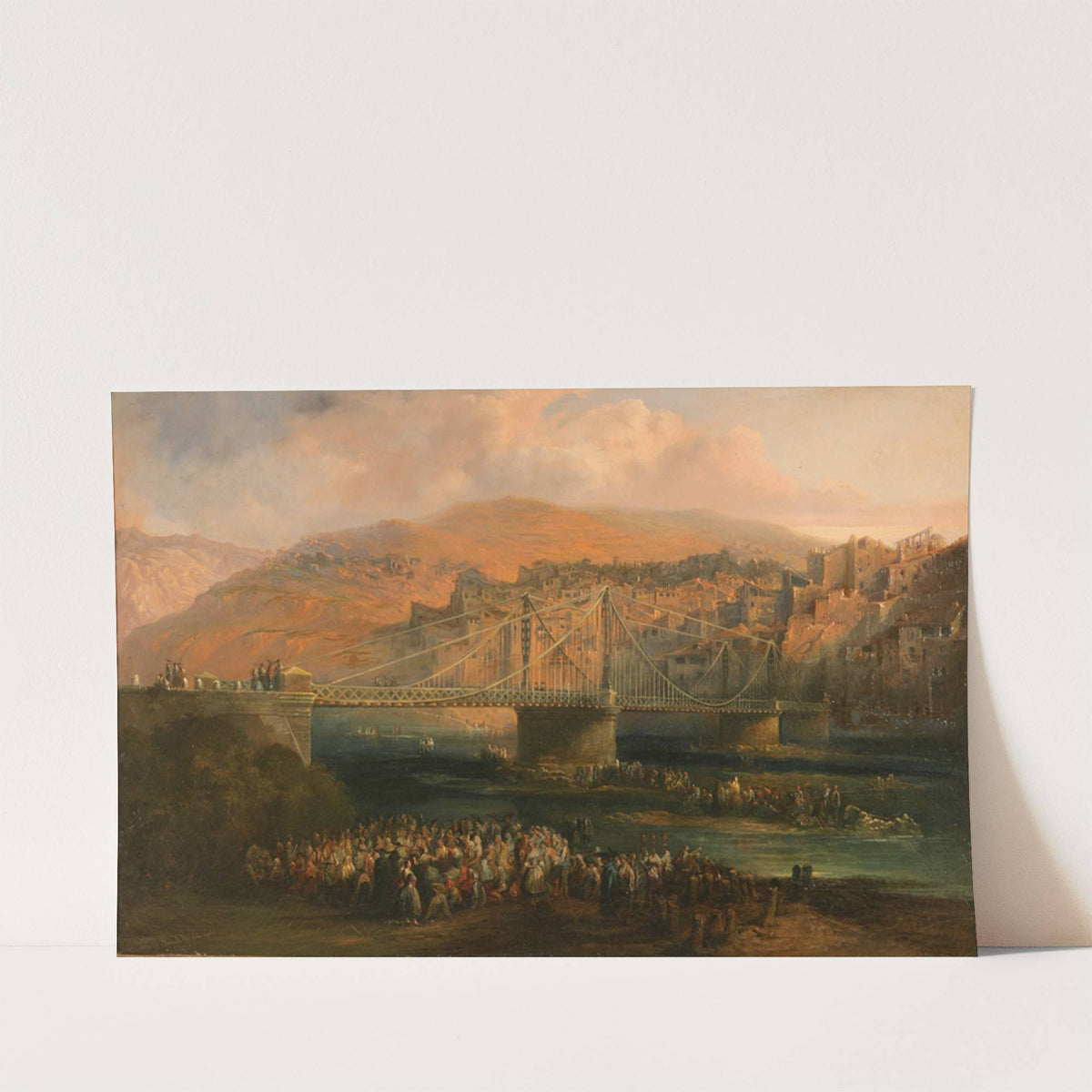View of City of Fraga and its Hanging Bridge by Genaro Pérez Villaamil