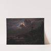 View of Kullen in Sweden. Smugglers Hiding their Goods among the Rocks. Moonlight by Louis Gurlitt