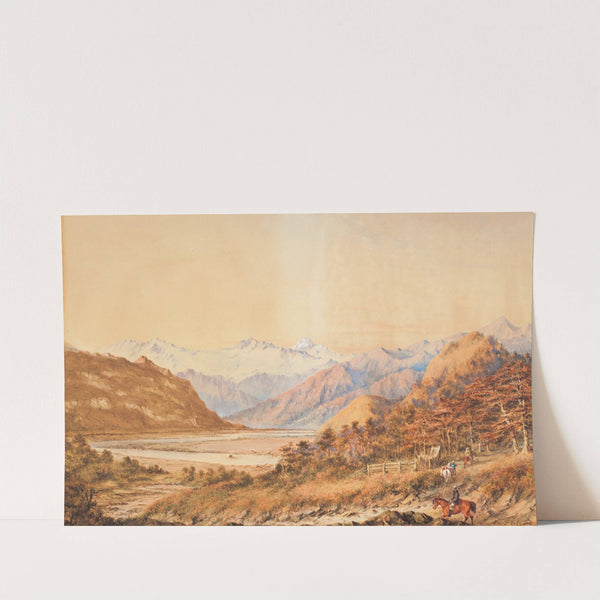 View of Mt. Aspiring, Province of Otago, looking north up the Valley of Matekitiki River from Dr Hector&#039;s camp of 1863 by Charles Decimus Barraud