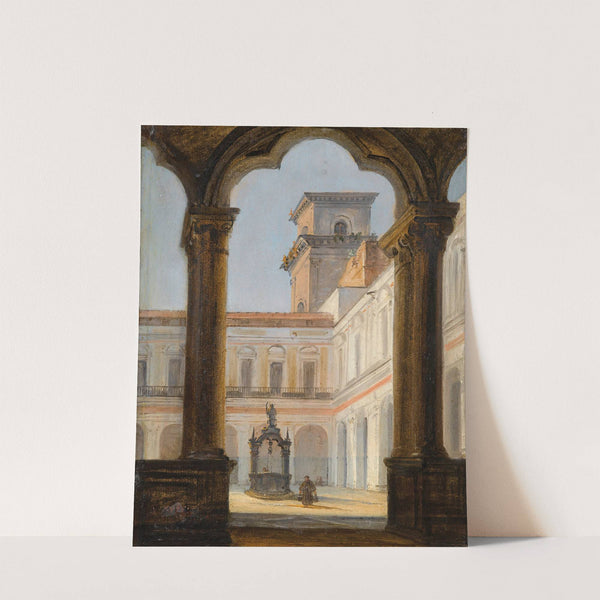 View of San Lorenzo cloister in Naples by Italian School