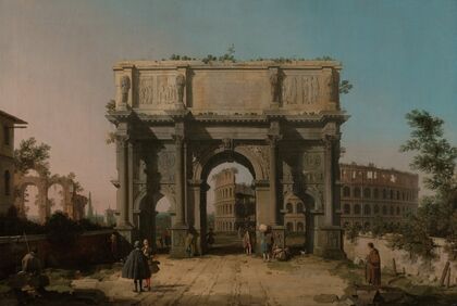 View of the Arch of Constantine with the Colosseum