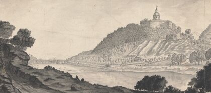View of the Cappuccini Mount, the Po River and the Bridge from the Road to the Palentine (1764)