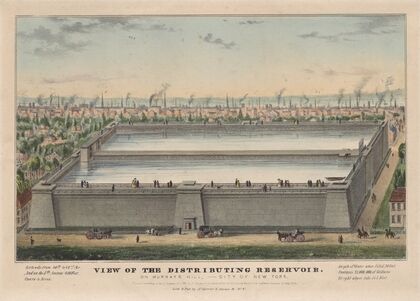 View of the Distributing Reservoir on Murray’s Hill, City of New York (1842)