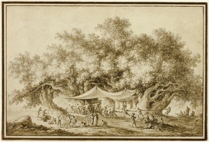 View of the Famous Chestnut Tree of Mount Etna, called Centum Cavalli (1784)