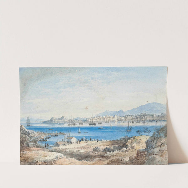 View Of The Fleet At Anchor Off Corfu, Taken From The Island Of Vido by Joseph Schranz