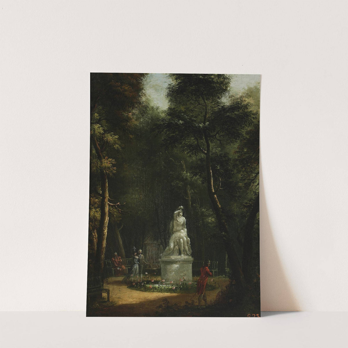 View of the Łazienki Park with the statue of Tancred and Clorinda by Kazimierz Wojniakowski