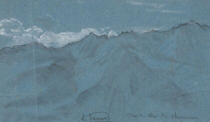 View of the Mont Blanc massif from Chamonix