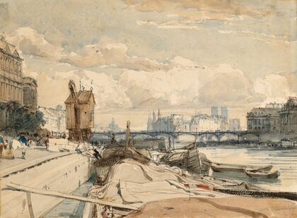View of the Pont des Arts and Île de la Cité from the Quai du Louvre, Paris