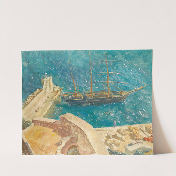 View Of The Port In Calvi (1930) by Alexandre Jacovleff