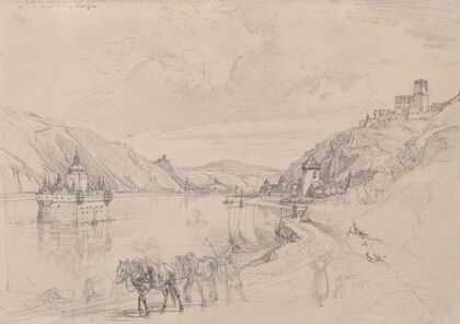 View of the Rhine with Pfalzgrafenstein Castle and Kaub Seen from the South-East