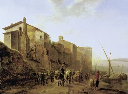 View of the Ripa Grande in Rome
