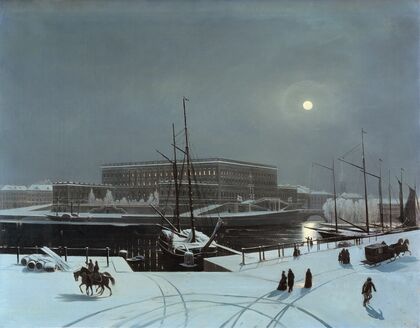 View of the Royal Palace of Stockholm. Winter