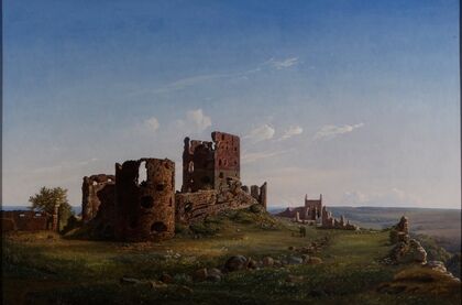 View of the ruined castle of Hammershus