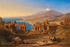 View of the Ruins of the Ancient Theatre of Taormina, Sicily