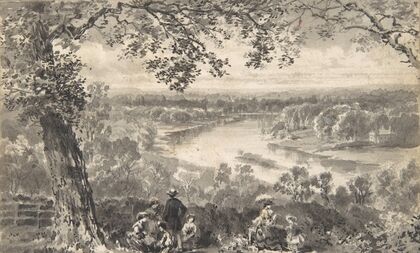 View of the Thames with Figures in Foreground
