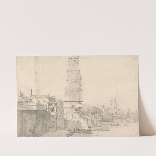 View of the Waterhouse and Old St. Paul&#039;s, London by Thomas Wijck