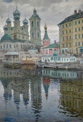 View of Vasilievsky Island with the Church of the Annunciation (1910)