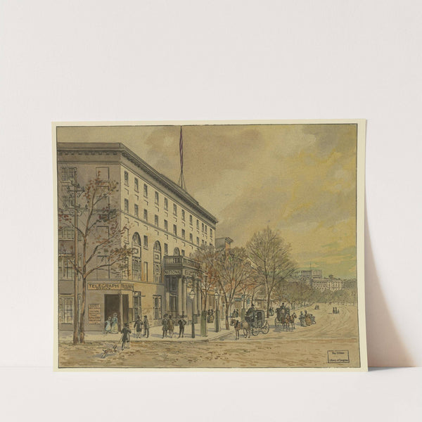 View of Washington looking down Pennsylvania Ave. toward unfinished Capitol. National Hotel on left, no. 1 by A. Meyer