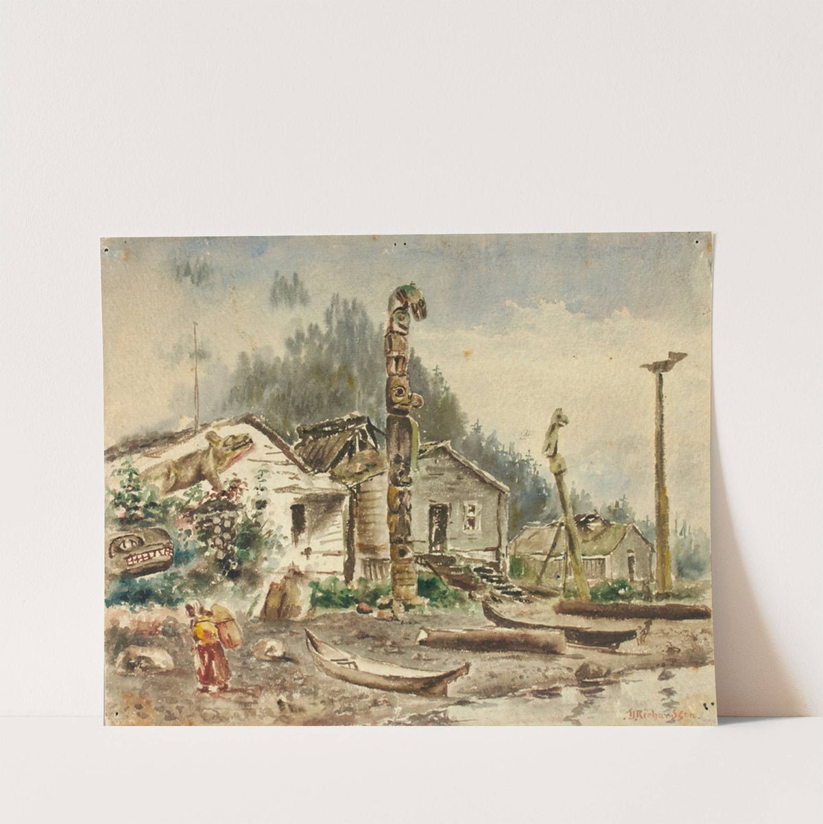 View Of Wrangell, Alaska, In 1884 by Theodore J. Richardson