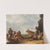 View on a Sourthern harbor with merchants and prisoners, a ship and the statue of Ferdinand I de’ Medici in Livorno by Johannes Lingelbach