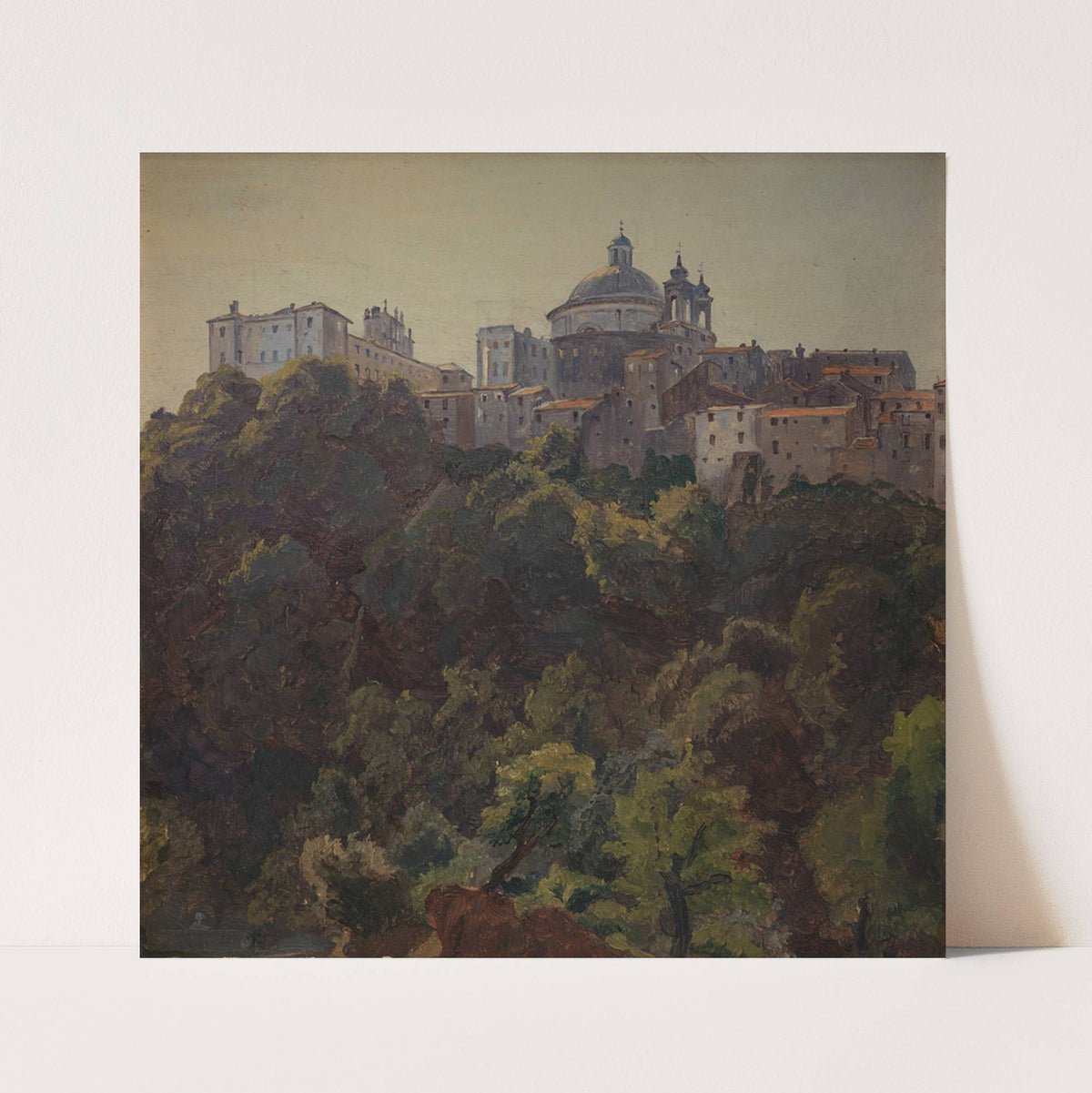 View towards Ariccia and the Palazzo Chigi and S. Maria dell’Assunzione, Italy (1842 – 1846) by Thorald Læssøe