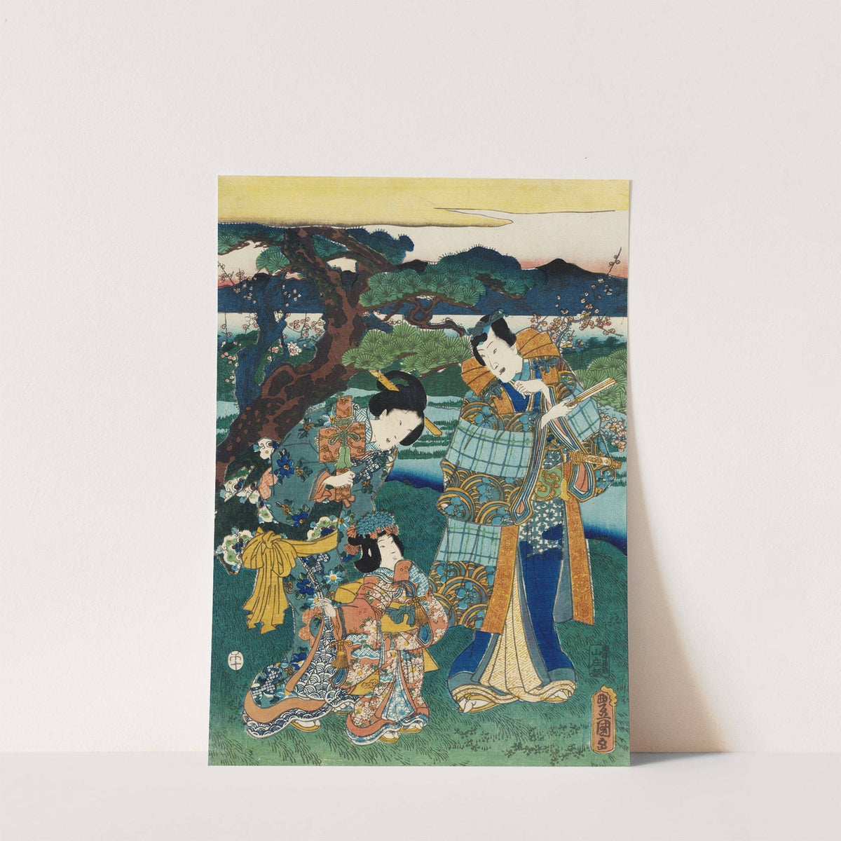 Viewing Plum Blossoms by Utagawa Kunisada (Toyokuni III)