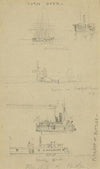 Views of ships and a mill