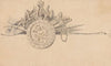 Vignette of weapons and a shield