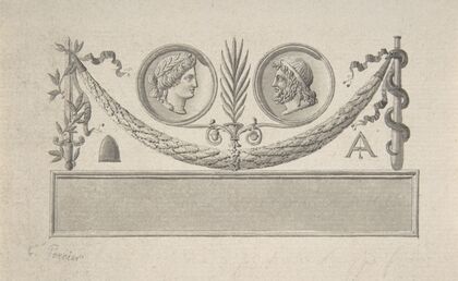 Vignette with Two Portrait Medallions