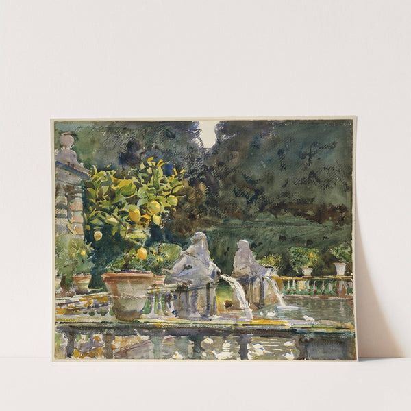 Villa di Marlia, Lucca; A Fountain (1910) by John Singer Sargent