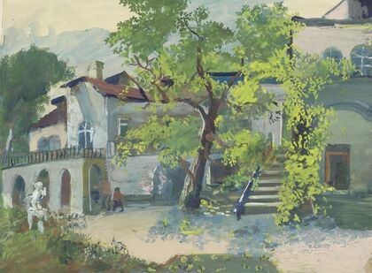 Villa Mautner in Pötzleinsdorf, Gartenansicht (1945)