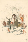 Village cemetery in winter